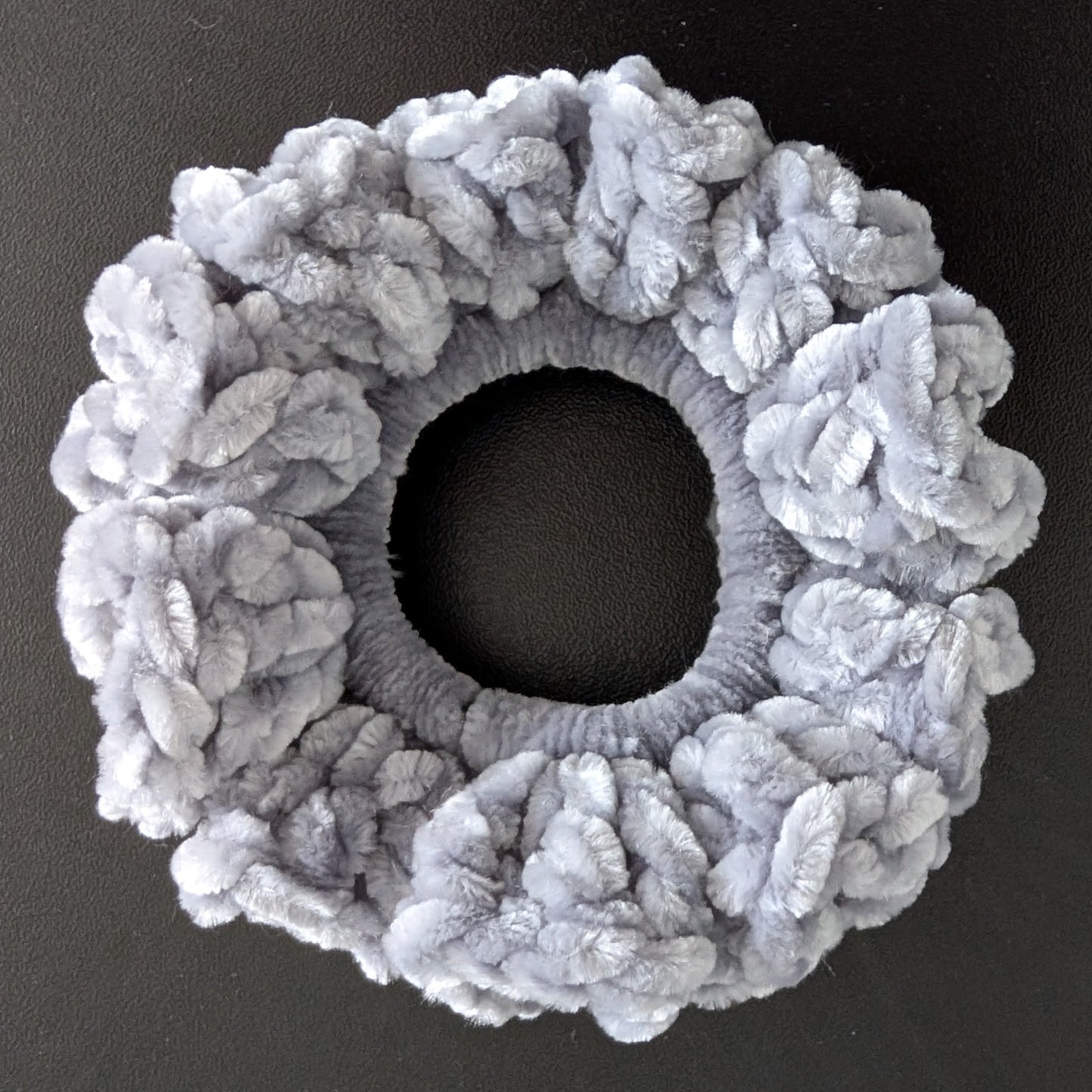 Grey Velvet Scrunchie